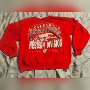 VTG RARE 1992 Calgary‎ Stampeders Sweatshirt Men's Size Large